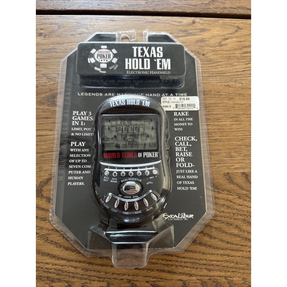 World Series of Poker Texas Hold 'Em Handheld Excalibur Electronics 399N-BLK-CS